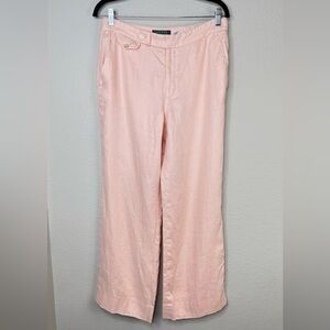 Lauren Ralph Lauren Powder‎ Pink Linen Wide Leg Pants Size 8